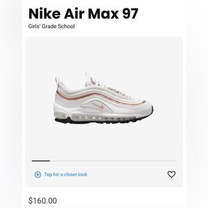 🌼NWT🌼 MSRP$160 Nike Air Max 97 Girls' Grade School Size:7(KID) 8.5(Women)